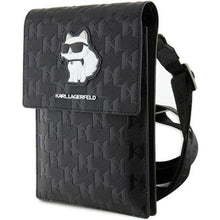 Заредете изображение във визуализатора на галерията – Universal bag for mobile Karl Lagerfeld KLWBSAKHPCK (Saffiano Mono Choupette / black)
