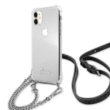 Заредете изображение във визуализатора на галерията – Guess GUHCN61KC4GSSI iPhone 11 6,1" / Xr Transparent hardcase 4G Silver Chain
