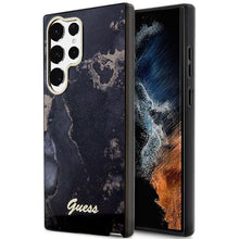 Заредете изображение във визуализатора на галерията – Guess GUHCS23LHTMRSK S23 Ultra S918 black/black hardcase Golden Marble Collection
