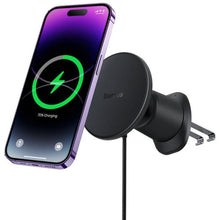 Заредете изображение във визуализатора на галерията – BASEUS car holder to air vent with wilress charging support MagSafe 15W BS-CW01-1 / C40141001111-00

