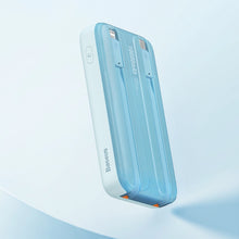 Заредете изображение във визуализатора на галерията – Baseus Comet Series powerbank with display 10000mAh 22.5W - blue + USB-A - USB-C cable 0.3m - white
