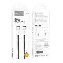 Заредете изображение във визуализатора на галерията – HOCO cable Type C to Type C 60W X104 SOURCE 2m black
