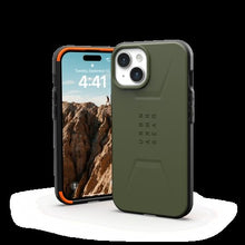 Заредете изображение във визуализатора на галерията – UAG Civilian Magsafe - protective case for iPhone 15 (olive)
