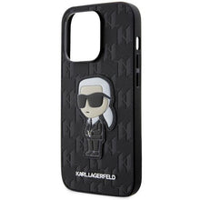 Заредете изображение във визуализатора на галерията – Karl Lagerfeld KLHCP14LSAKHPKK iPhone 14 Pro 6.1" black/black Saffiano Monogram Ikonik
