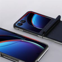 Заредете изображение във визуализатора на галерията – Leather wallet case for Motorola Razr 40 Ultra Dux Ducis Bril - blue
