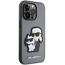Заредете изображение във визуализатора на галерията – Karl Lagerfeld KLHCP14XSANKCPG iPhone 14 Pro Max 6.7" hardcase silver/silver Saffiano Karl &amp; Choupette
