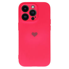 Заредете изображение във визуализатора на галерията – Vennus Silicone Heart Case for Iphone 13 Pro Max design 1 fuchsia

