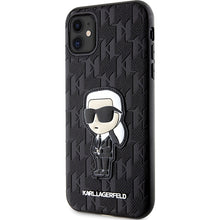 Заредете изображение във визуализатора на галерията – Original Pouch KARL LAGERFELD Saffiano Monogram Ikonik KLHCN61SAKHPKK for Iphone 11/ Xr Black
