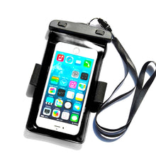 Заредете изображение във визуализатора на галерията – Waterproof case with a PVC phone band - black
