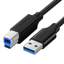 Заредете изображение във визуализатора на галерията – Ugreen printer cable USB-A - USB-B 5Gb/s 2m black (US210)
