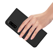 Заредете изображение във визуализатора на галерията – Dux Ducis Skin Pro case for Sony Xperia 5 IV flip cover card wallet stand black
