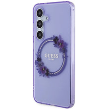Заредете изображение във визуализатора на галерията – Guess IML Flowers Wreath MagSafe case for Samsung Galaxy S24 - purple
