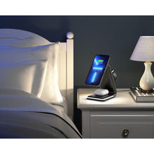 Заредете изображение във визуализатора на галерията – Wireless charger qi 3in1 15w b17 working with magsafe black - TopMag
