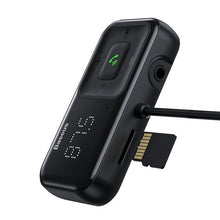 Заредете изображение във визуализатора на галерията – Wireless Bluetooth FM transmitter with charger Baseus S-16 (Overseas edition) - black
