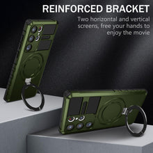 Заредете изображение във визуализатора на галерията – Tel Protect Armor Magsafe Metal Ring Case for Samsung Galaxy S23 Ultra green
