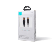 Заредете изображение във визуализатора на галерията – Joyroom fast charging cable with smart switch USB-C - Lightning 2.4A 1.2m black (S-UL012A3)
