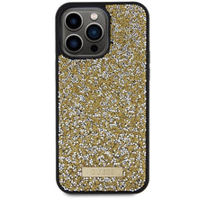 Заредете изображение във визуализатора на галерията – Guess Rhinestone Metal Logo case for iPhone 15 Pro Max - yellow

