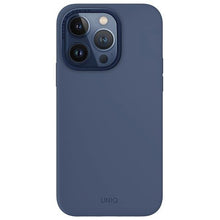 Заредете изображение във визуализатора на галерията – Uniq Lino Hue iPhone 15 Pro 6.1" case Magclick Charging navy blue/navy blue
