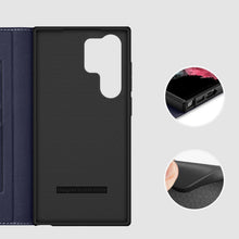 Заредете изображение във визуализатора на галерията – Dux Ducis Skin X2 case for Samsung Galaxy S23 Ultra flip case wallet stand blue
