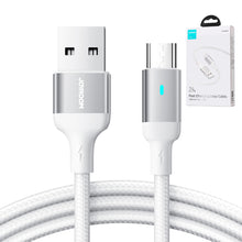 Заредете изображение във визуализатора на галерията – Joyroom USB cable - micro USB 2.4A for fast charging and data transfer 1.2 m white (S-UM018A10)
