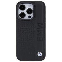 Заредете изображение във визуализатора на галерията – BMW Leather Textured &amp; Stripe case for iPhone 15 Pro - black
