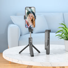 Заредете изображение във визуализатора на галерията – Borofone Selfie Stick BY11 Happy bluetooth with tripod and remote control black
