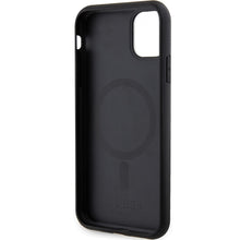Заредете изображение във визуализатора на галерията – Original Case GUESS hardcase Saffiano MagSafe GUHMN61PSAHMCK for Iphone 11/ Xr black
