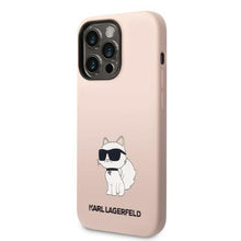 Заредете изображение във визуализатора на галерията – Karl Lagerfeld KLHCP14LSNCHBCP iPhone 14 Pro 6.1" hardcase pink/pink Silicone Choupette
