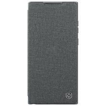 Заредете изображение във визуализатора на галерията – Nillkin Qin Cloth Pro Case for Samsung Galaxy S23 Ultra Cover with Flip Camera Cover Gray
