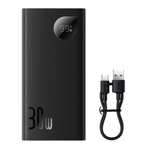 Заредете изображение във визуализатора на галерията – Baseus Adaman2 powerbank with digital display 10000mAh 30W 2 x USB / 1x USB Type C Overseas Edition PD QC SCP black (PPAD040101)
