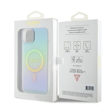 Заредете изображение във визуализатора на галерията – Original Case GUESS IML Iridescent Magsafe hardcase GUHMP15MHITSQ for Iphone 15 Plus turquoise

