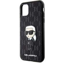 Заредете изображение във визуализатора на галерията – Original Pouch KARL LAGERFELD Saffiano Monogram Ikonik KLHCN61SAKHPKK for Iphone 11/ Xr Black
