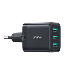 Заредете изображение във визуализатора на галерията – Joyroom JR-TCN02 3xUSB-A 12W 3.4A mains charger - black
