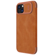 Заредете изображение във визуализатора на галерията – Nillkin Qin Pro Leather Flip Camera Cover Case for iPhone 15 Plus - Brown
