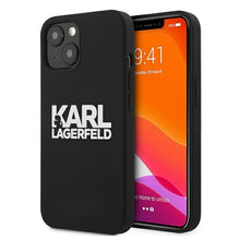 Заредете изображение във визуализатора на галерията – Karl Lagerfeld KLHCP13SSLKLRBK iPhone 13 mini 5,4" Silicone Stack Logo czarny/black
