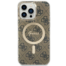 Заредете изображение във визуализатора на галерията – Original Case GUESS hardcase 4G MagSafe GUHMP14XH4STW for Iphone 14 Pro Max brown
