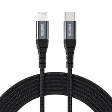Заредете изображение във визуализатора на галерията – USB-C - Lightning Choetech IP0042 MFi cable 480Mb/s 3A 3m - black
