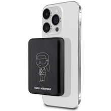 Заредете изображение във визуализатора на галерията – Karl Lagerfeld Inductive power bank KLPBMKIOTTGK 5W 3000mAh black/black Ikonik MagSafe
