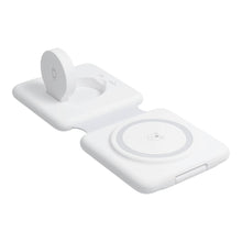 Заредете изображение във визуализатора на галерията – Wireless charger Qi 3in1 15W P14 working with MagSafe white
