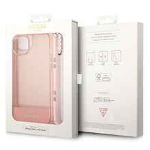 Заредете изображение във визуализатора на галерията – Original faceplate case guess guhcp14mhgcohp for iphone 14 plus (iml electro cam w. strap translucent / pink)

