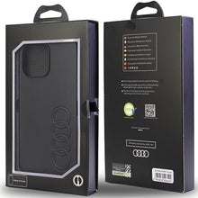 Заредете изображение във визуализатора на галерията – Audi Synthetic Leather iPhone 14 Pro Max 6.7" black/black hardcase AU-TPUPPCIP14PM-TT/D1-BK
