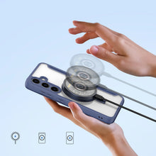 Заредете изображение във визуализатора на галерията – Dux Ducis Skin X Pro case with magnetic ring/stand for Samsung S24+ - blue
