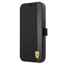 Заредете изображение във визуализатора на галерията – Ferrari FESAXFLBKP13LBK iPhone 13 Pro / 13 6,1" czarny/black book On Track Carbon Stripe
