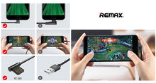 Заредете изображение във визуализатора на галерията – REMAX USB cable - Ax RC-083i - Iphone 5/SE/6/6S/7/8/X Lightning angled 1,8 meter White

