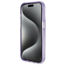 Заредете изображение във визуализатора на галерията – Guess Ring Stand Script Glitter MagSafe case for iPhone 14 Pro Max - purple
