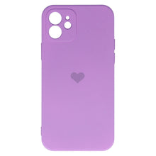 Заредете изображение във визуализатора на галерията – Vennus Silicone Heart Case for Iphone 12 design 1 purple
