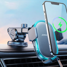 Заредете изображение във визуализатора на галерията – Joyroom car holder with 15W inductive charger for dashboard black (JR-ZS299)
