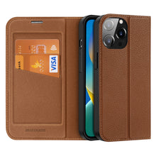 Заредете изображение във визуализатора на галерията – Dux Ducis Skin X2 case for iPhone 14 Pro Max case with magnetic flap brown
