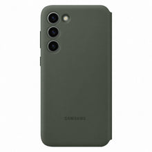 Заредете изображение във визуализатора на галерията – Samsung Smart View Wallet Case for Samsung Galaxy S23+ Cover with Smart Flip Window Card Wallet khaki (EF-ZS916CGEGWW)
