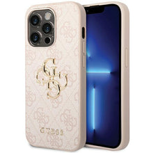 Заредете изображение във визуализатора на галерията – Guess GUHCP15X4GMGPI iPhone 15 Pro Max 6.7" pink/pink hardcase 4G Big Metal Logo
